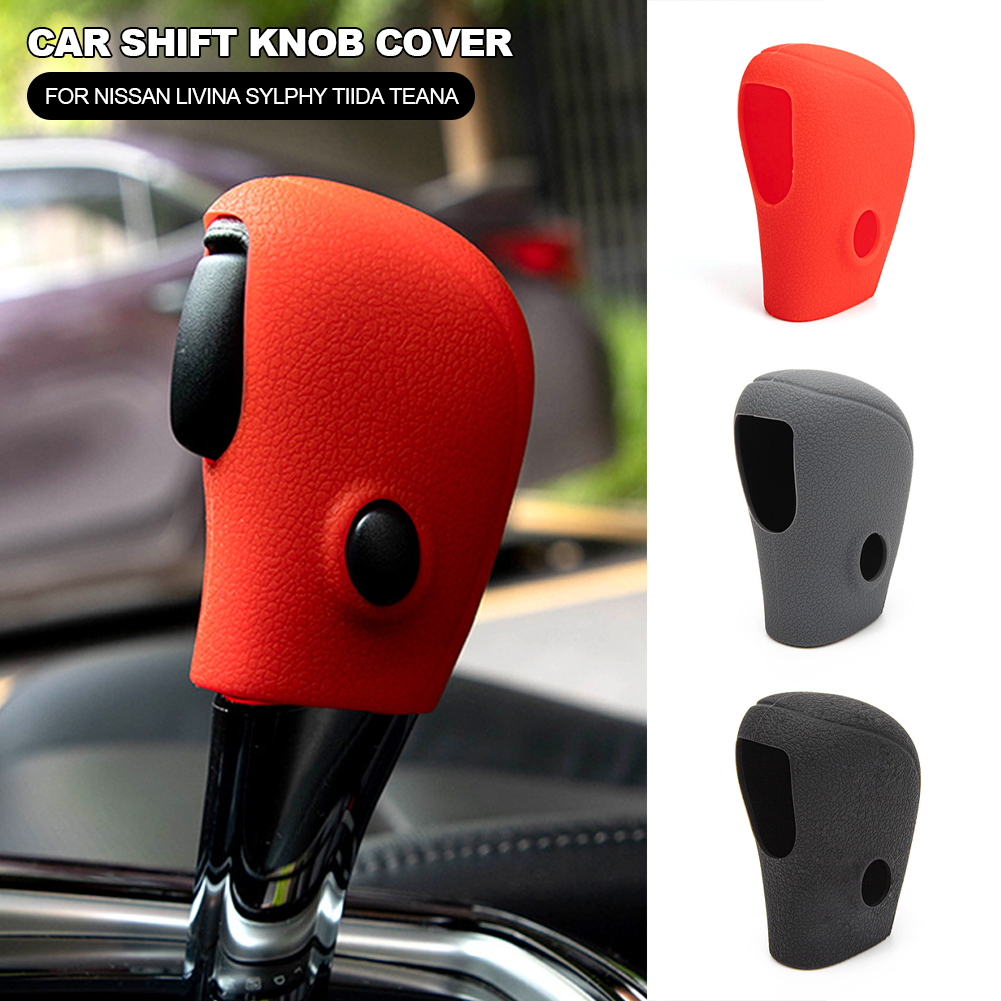 Hittime Silicone Car Case Gear Head Shift Collars Shift Knob Grips Cover Shift Lever Decoration Cover Accessories For Nissan LIVINA SYLPHY TIIDA TEANA ราคา 54 บาท*ส่งฟรี