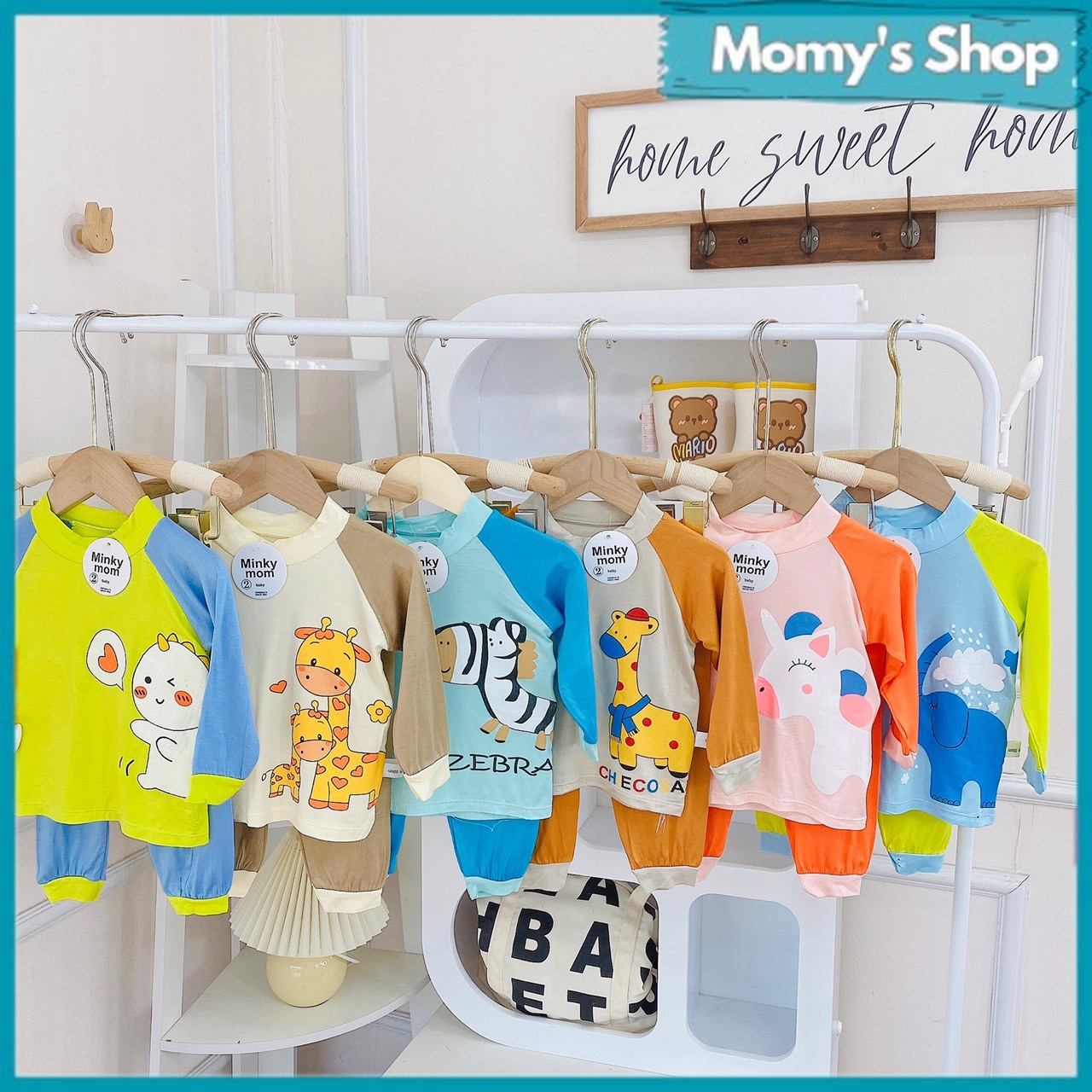 Bộ quần áo dài tay thun lạnh MINKYMOM chống muỗi thu đông cho bé đi ngủ điều hòa mùa hè cực thoải mái