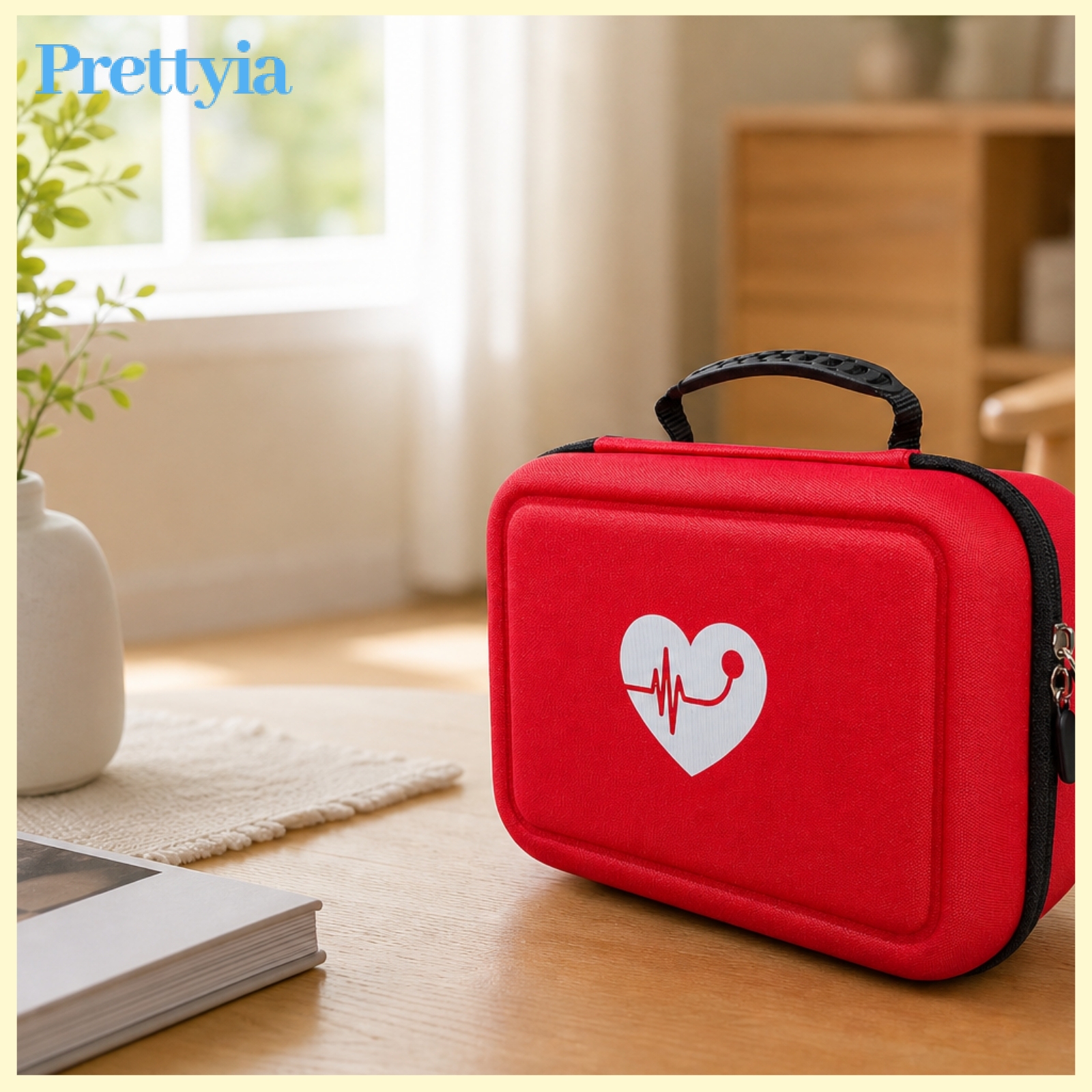 Prettyia Portable Pressure Monitor Case Compact Pressure Monitor Case with Dividers Lightweight Sturdy for Patients, Diabetics, Travelers, Home