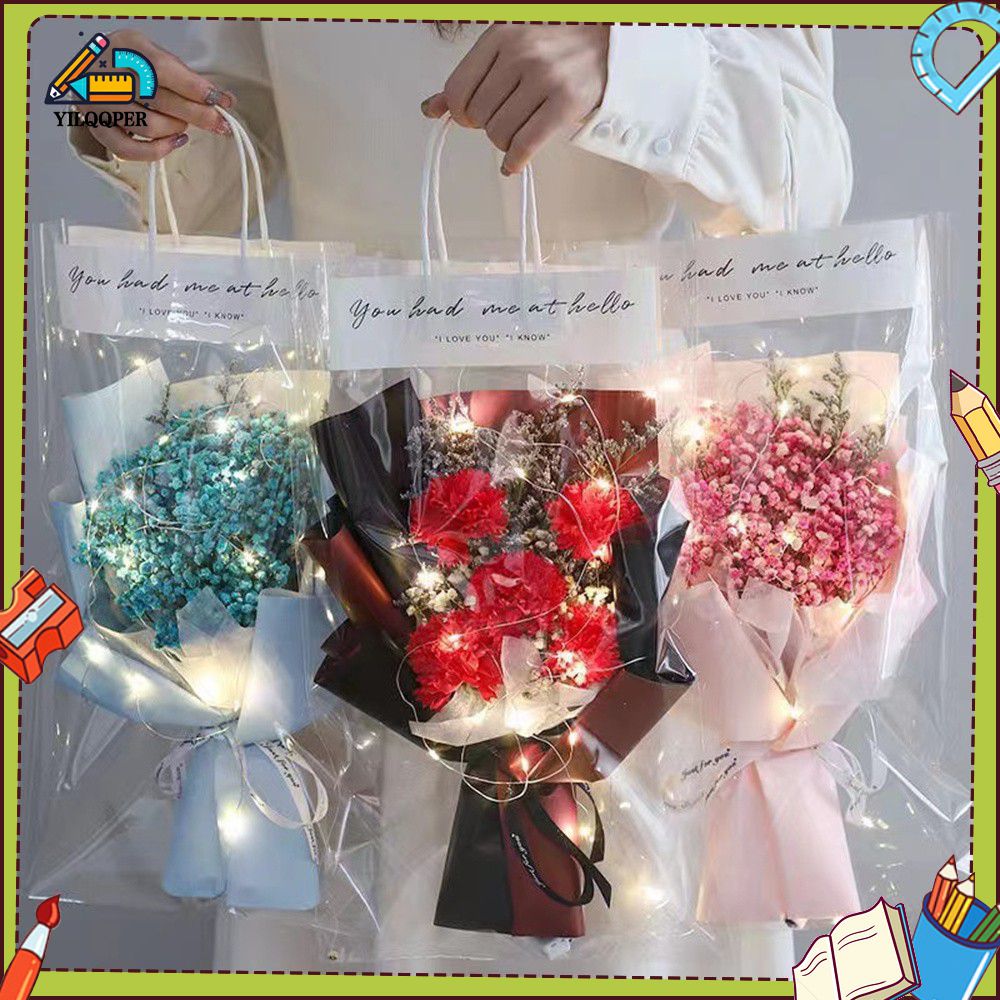 Yilqqper Valentine's Day Gift Sunflower Soap Rose Bundle Finished Simulation Flower Christmas Creative Gift Dried Flower with Light String Greeting ราคา 11 บาท*ส่งฟรี