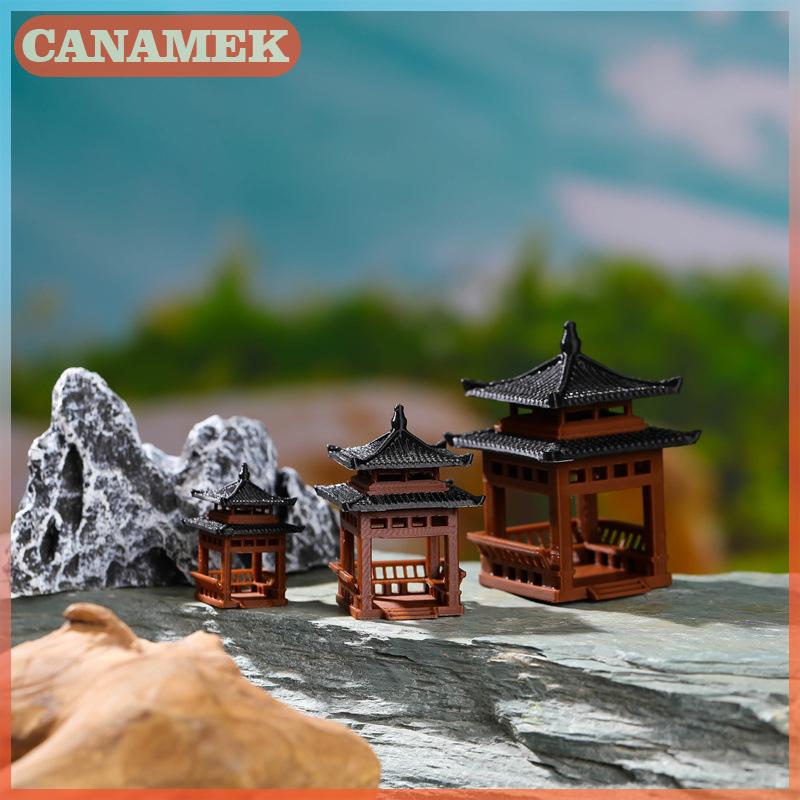 CANAMEK 3cm 4cm Mini Pagoda Statue Miniature Pagoda Bonsai Gazebo Micro Landscape Hexagonal Pavilion Figurine Tiny Pavilion Ornament ราคา 34 บาท*ส่งฟรี