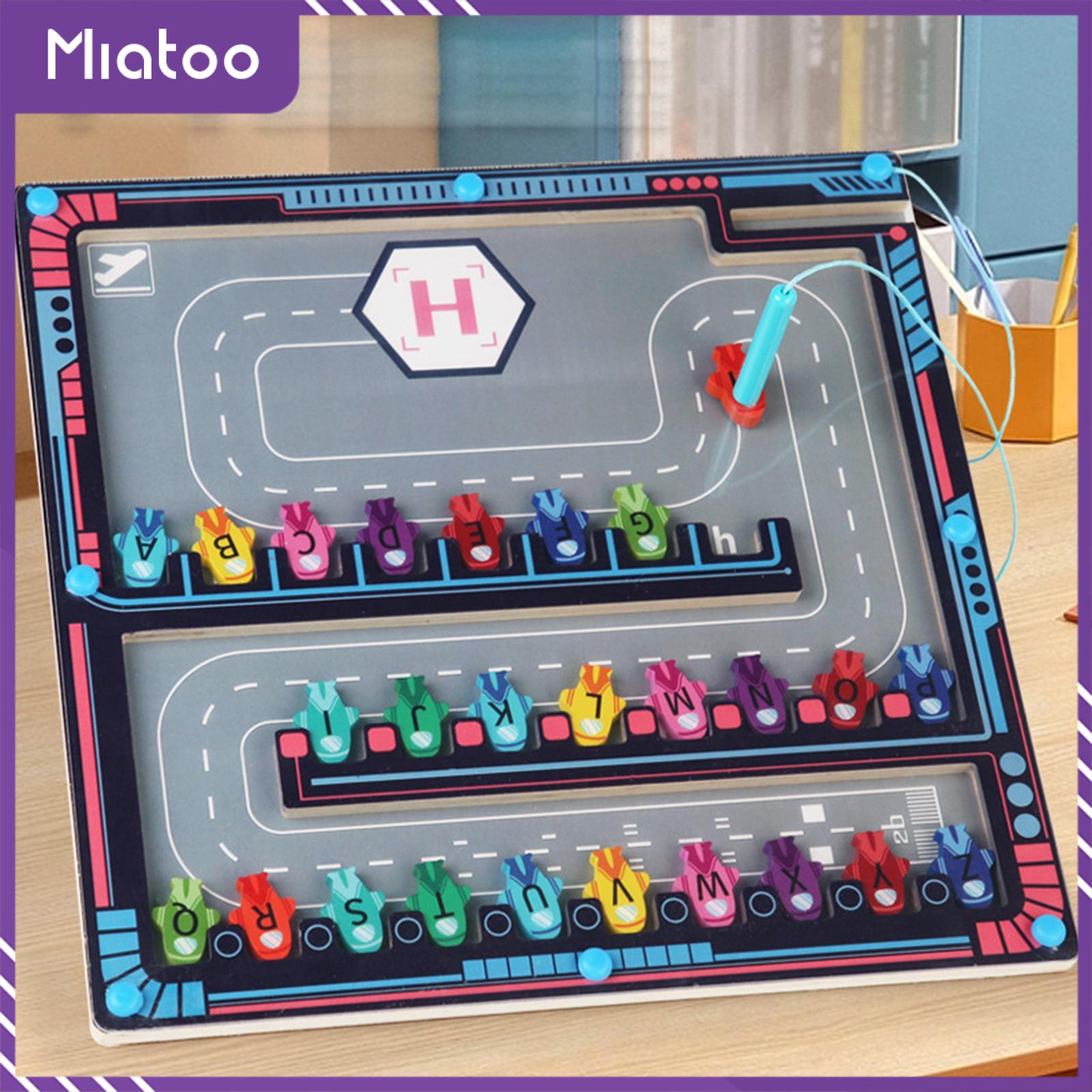 Miatoo Alphabet Maze Board Parking Lot Puzzles Letter Learning Toy Sensory