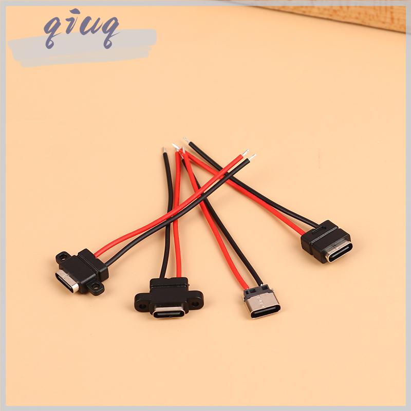 [qiuq] Loại C 2 pin cổng nữ không thấm nước với lỗ vít Giao diện sạc nhanh