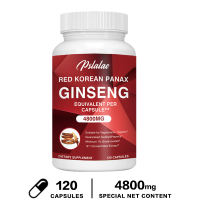 Pslalae RED KOREAN PANAX GINSENG 120 แคปซูลมังสวิรัติ สร้างกล้ามเนื้อ เน้นและสนับสนุนอารมณ์ 1% Ginsenosides