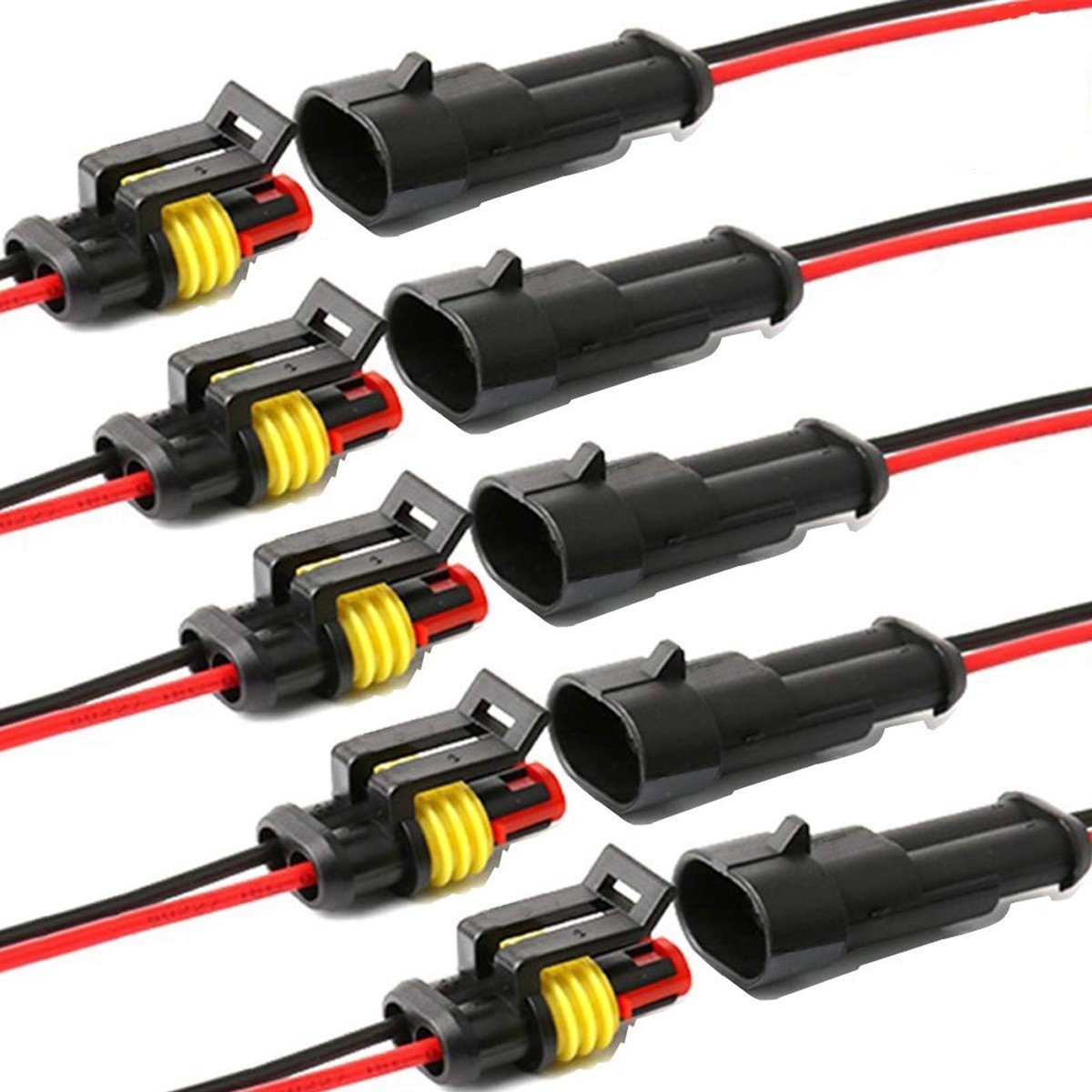 10pcs 2 Pin Waterproof Electrical Wire Connectors DJ7021Y-4.8-11/21 Connector 