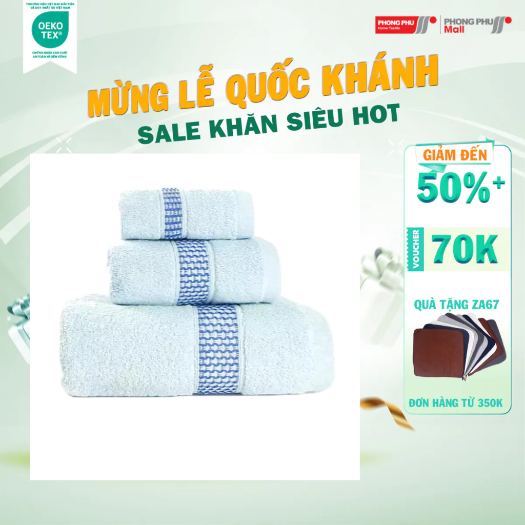 Khăn mặt mollis cotton fc03 34x80cm