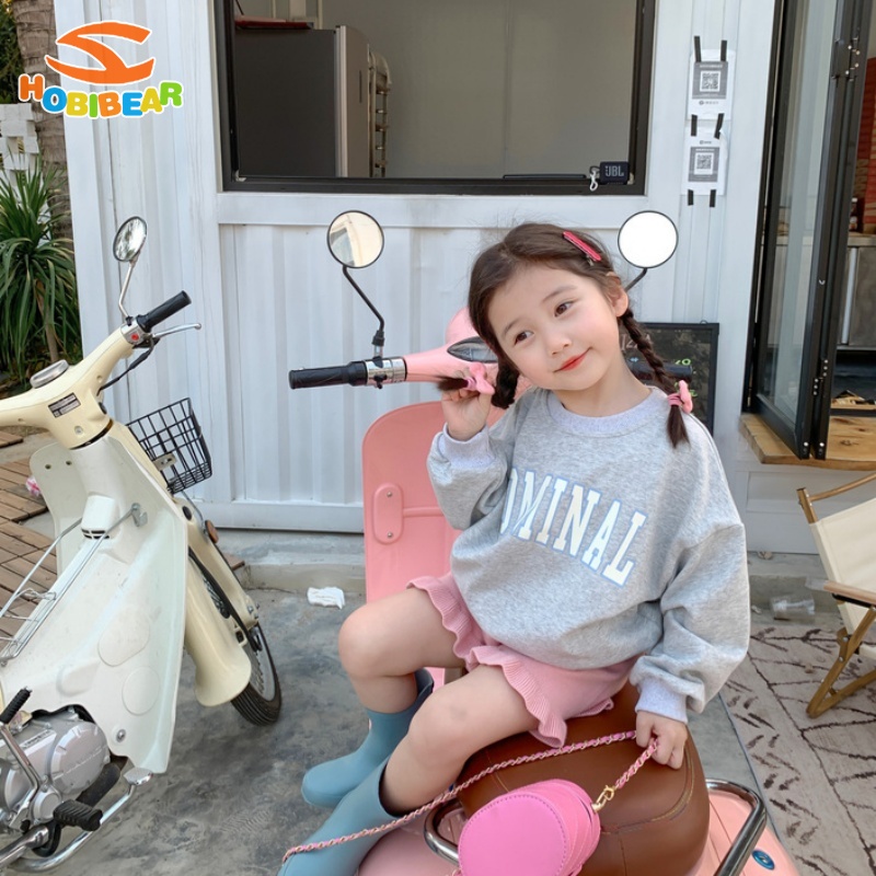 HOBIBEAR Kids hoodie, girls hoodie, crew-neck top, long-sleeved hoodie, loose jumper, letter print, cute, thin ราคา 170 บาท*ส่งฟรี