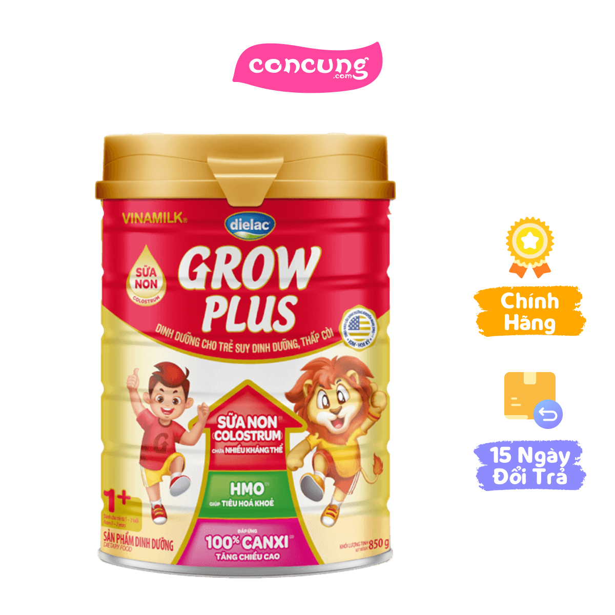 Dielac Grow Plus 1+, 1-2 tuổi, 850g