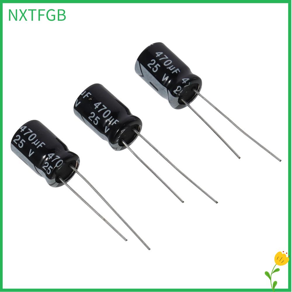 NXTFGB 25V 470uF Tụ điện phân cực Dây dẫn xuyên tâm Nhôm Tụ điện điện phân Ứng dụng rộng rãi -40 ~ + 105C