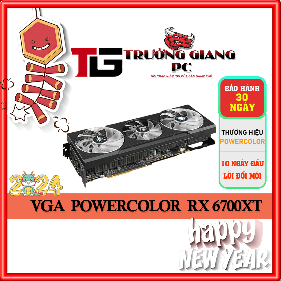 Vga card màn hình vga rx 6700xt powercolor