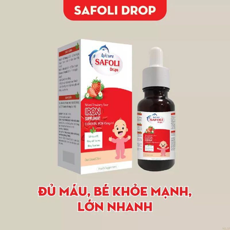 Bộ vi chất Avisure nhỏ giọt thiết yếu cho bé - Avisure DHA sắt Safoli drop vitamin D3-MK7 avisure ca