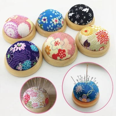 Safety Pincushion Fabric Ball Shaped DIY Craft Needlework Needle Pillow Needle Holder Pin Cushion Sewing Accessories