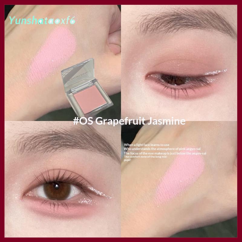yunshataoxf Mini đơn sắc Eyeshadow Palette Matte Pearlescent không thấm nước bóng đường viền bột sắc tố mắt cơ sở vẻ đẹp lễ hội trang điểm - 4