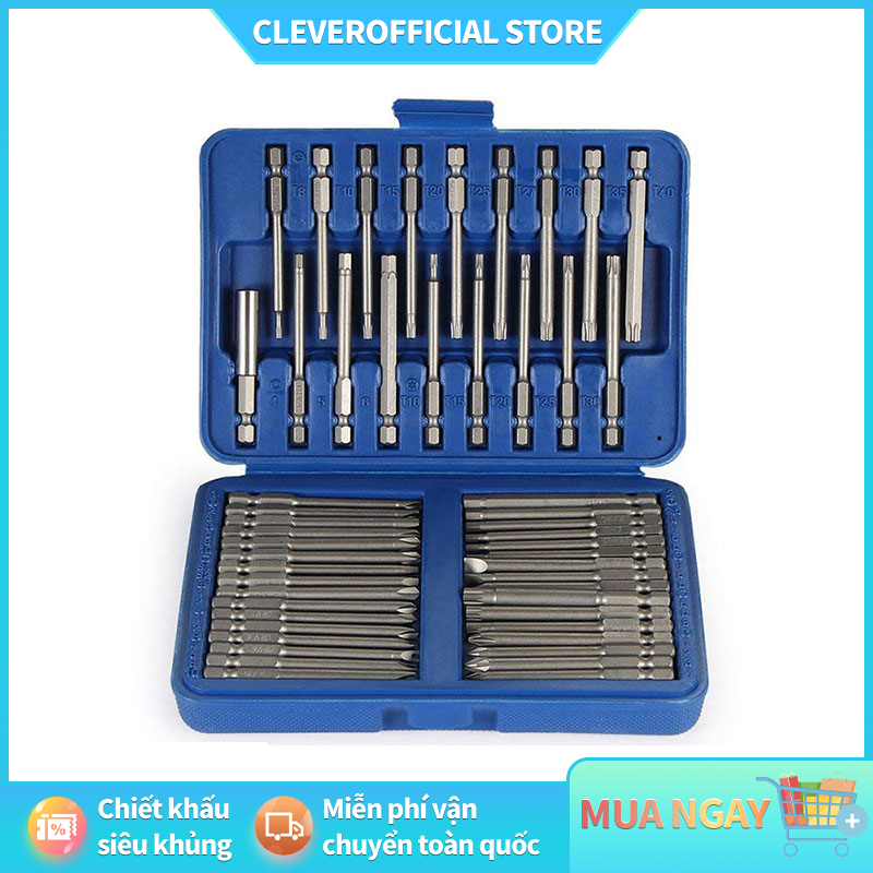 ⚡Miễn Phí Vận Chuyển⚡ Bộ mũi vặn vít đa năng chuôi lục giác 6.35mm 50 chi tiết - Đầu hoa thị,lục giác,hoa thị lỗ,2 cạnh,4 cạnh