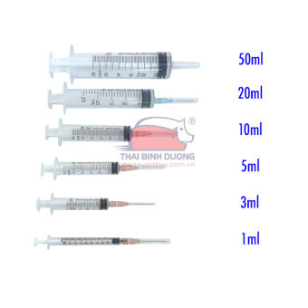 Bơm kim tiêm, ống bơm tiêm, xi lanh nhựa Vinahankook 1cc 3cc 5cc 10cc 20cc 50cc
