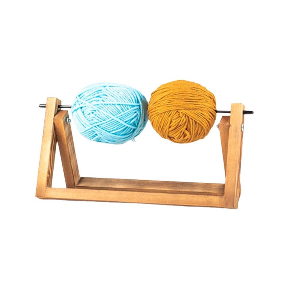 Rotating Wool Storage Rack Detachable Frame Wooden Yarn Ball Stand Stable Rack Handmade Wire Winding Rack Crochet Projects