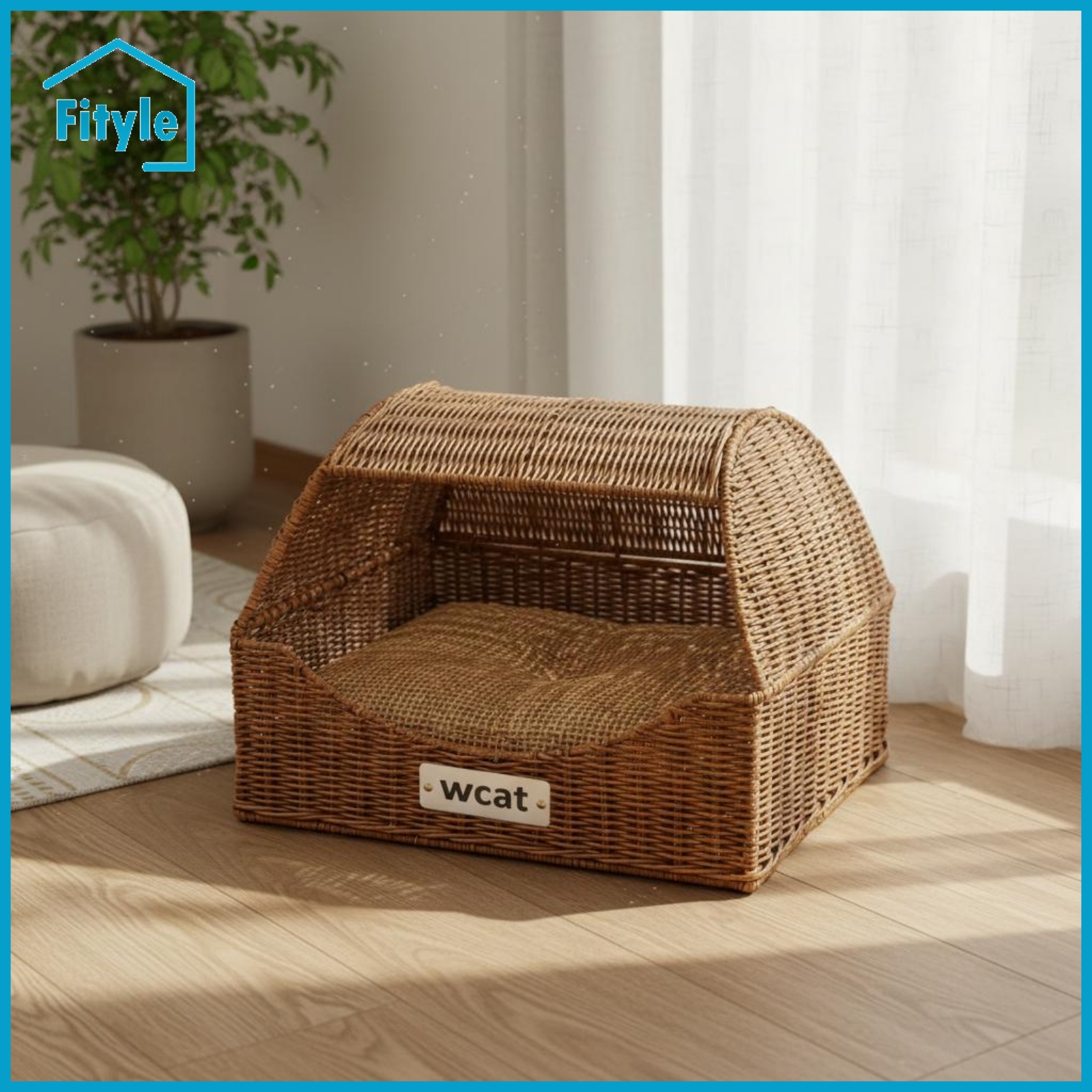 Fityle 2 Way Use Drawer Design Pet Bed Breathable Semi Enclosed Feline Bed Cozy Wicker Feline House Easy to Clean for Cats, Small Dogs, Summer, Indoor ราคา 3,354 บาท*ส่งฟรี