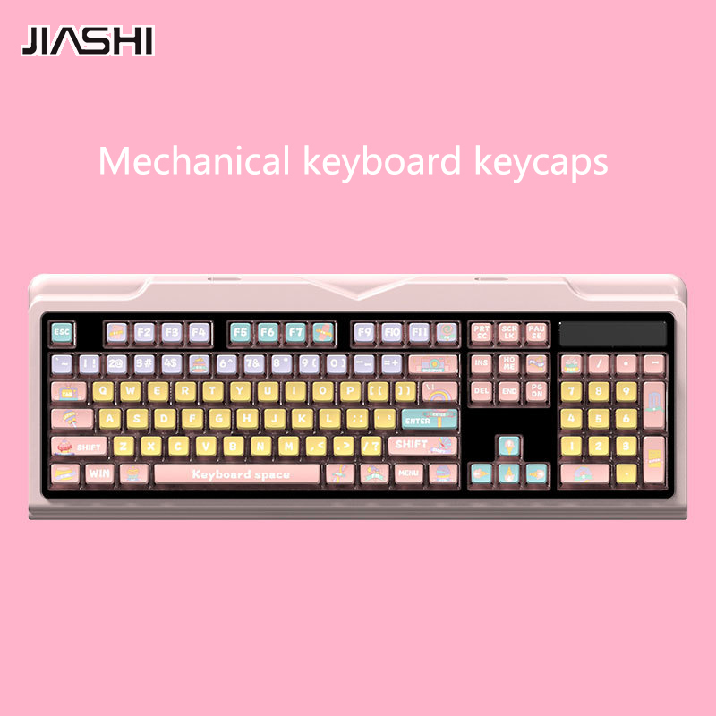 JIASHI Dormitory table with mechanical keyboard keycaps, thermal sublimation theme pudding keycaps, DIY illustration design ราคา 359 บาท*ส่งฟรี