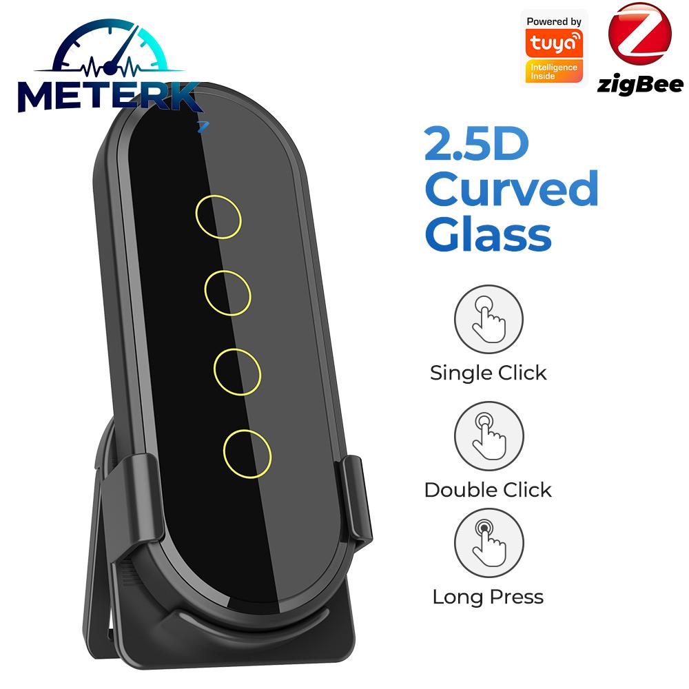 Meterk IUPPA Wifi อัจฉริยะไร้สายฉากสัมผัสสวิตช์ไฟบ้านระยะไกล 2.5D กระจกโค้งพร้อมฟังก์ชั่นเรืองแสงควรทำงานร่วมกับเกตเวย์ ราคา 596 บาท*ส่งฟรี