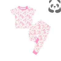 Bamberry Baby Short Sleeves Pajama Set TDJ Pink Ballet - Bamboo Fabric