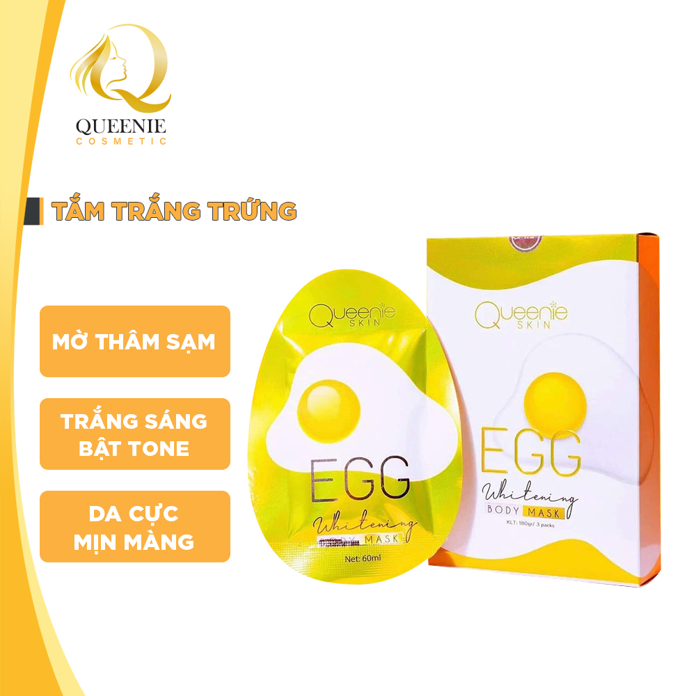 tắm trắng trứng vàng QS10 QUEENIE COSMETIC giúp dưỡng da mịn màng