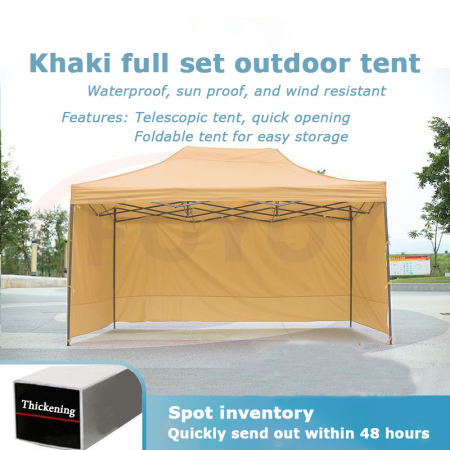 Waterproof 3x3 Folding Canopy with Height Adjustment - FOYOY