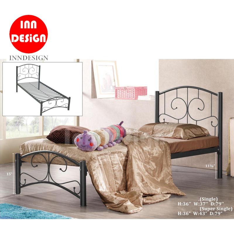 Single / Super Single Metal Bed / Metal Bed Frame (Black)