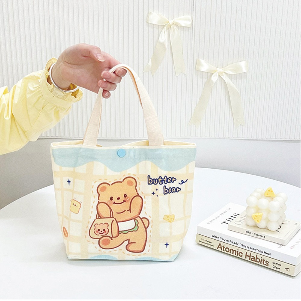 YEAHGIRL Gấu bơ Túi mua sắm Sức chứa lớn Vải bố Ví Thường ngày Túi xách Phụ nữ - 3
