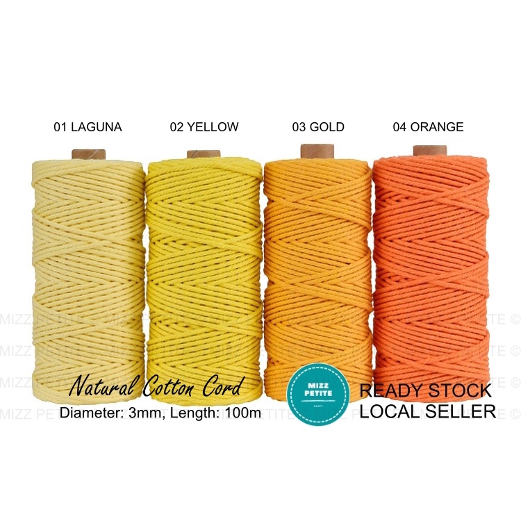 2X Orange Cotton Twine, String for Crafts, Macrame, Gifts (2mm, 218 Yards)