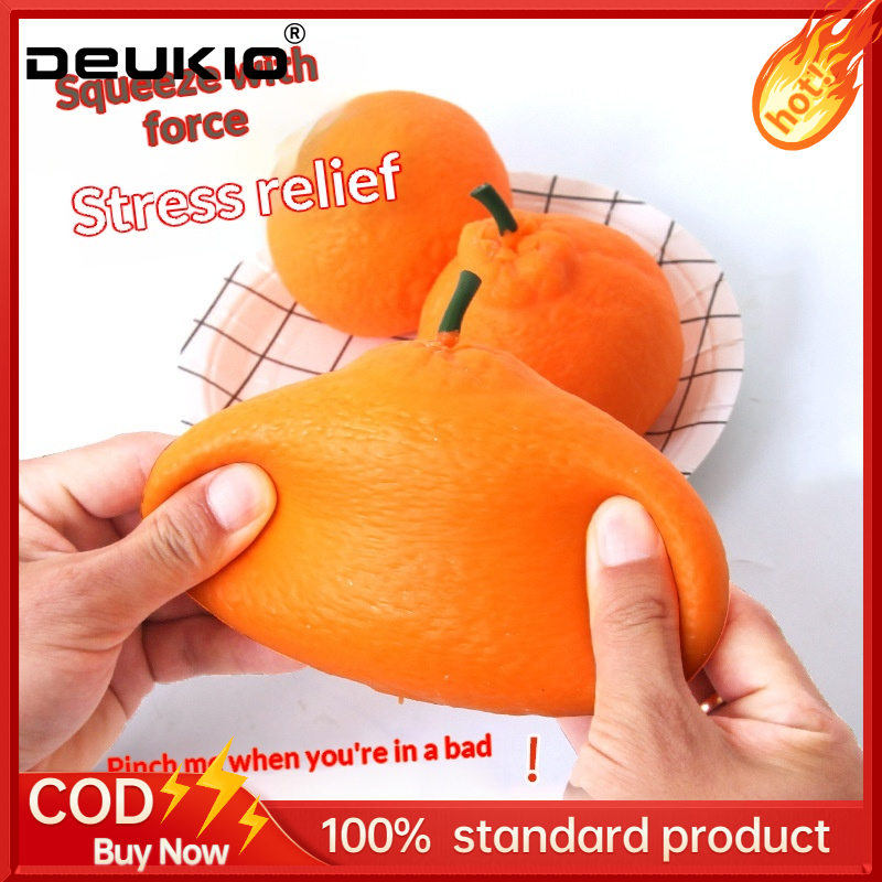 DEUKIO Stress Relief Squishy Orange Fruit Toy for Kids and Adults, Soft TPR Material, Perfect for Hand Exercise and Relaxation ราคา 46 บาท*ส่งฟรี