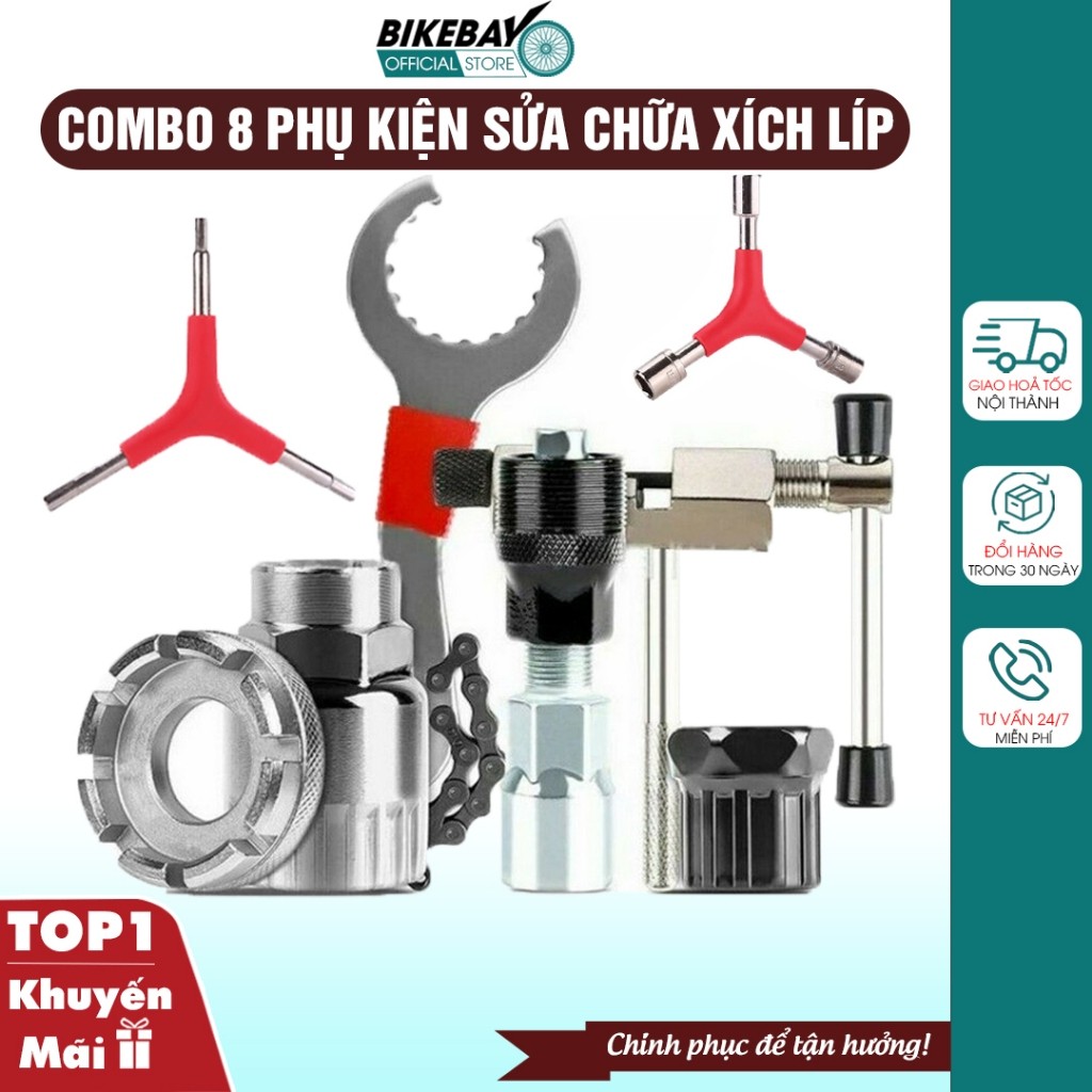 [COMBO] Bộ combo 6 -11 món sửa xe đạp chuyên dụng, Bộ sửa chữa sên, xích líp xe đạp đầy đủ
