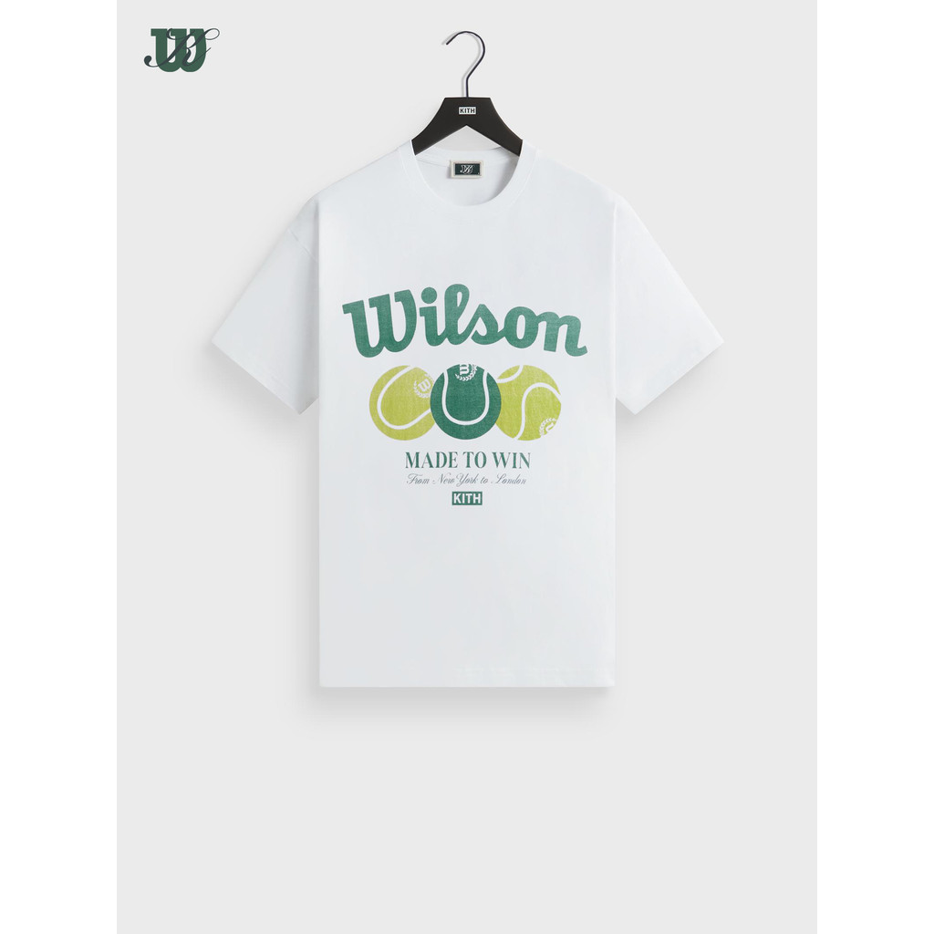 Wilson Chất lượng cao quần vợt nam in thường ngày Tay Ngắn 100% cotton t-shirt