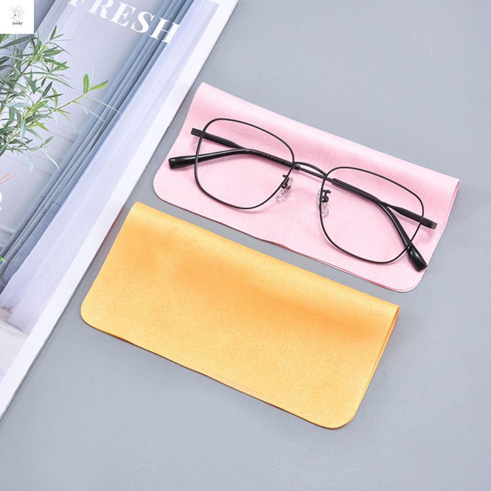 YOCKY Màu trơn Kính vải Da lộn Vi sợi Dụng cụ lau kính Đơn giản Khăn lau Khăn lau vi sợi Nam
