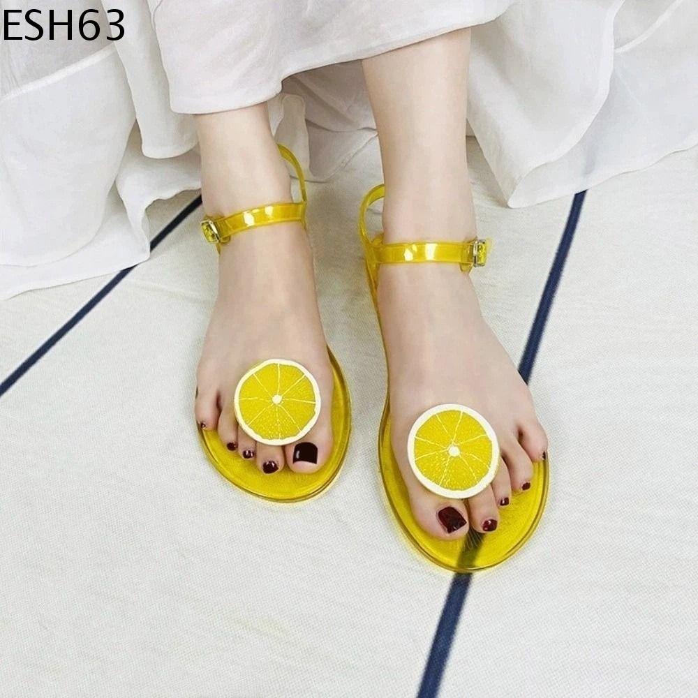 ESH63 Dâu chanh Dép Quả Mọng Nước Dưa hấu Ong Vịt Xoài Dép xỏ ngón họa tiết trái cây Dép xỏ ngón Cam chanh Dép kiểu Hàn Quốc Bãi biển