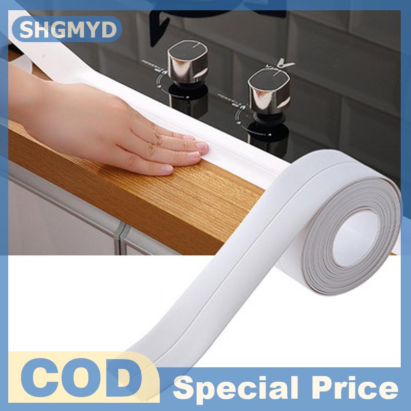 SHGMYD Băng keo chống thấm PVC 3.2m cho bồn rửa phòng tắm, vòi hoa sen, bồn tắm và nhà vệ sinh dán tường tự dính nhãn dán chống ẩm và nấm mốc
