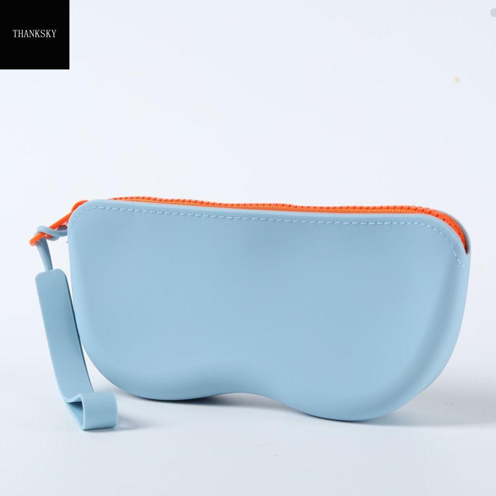 THANKSKY Màu kẹo Túi đựng kính Silicon Trọng lượng nhẹ Không thấm nước Túi đựng kính râm Di động Ngoài trời Hộp đựng kính mắt Silicon Ví đựng tiền xu
