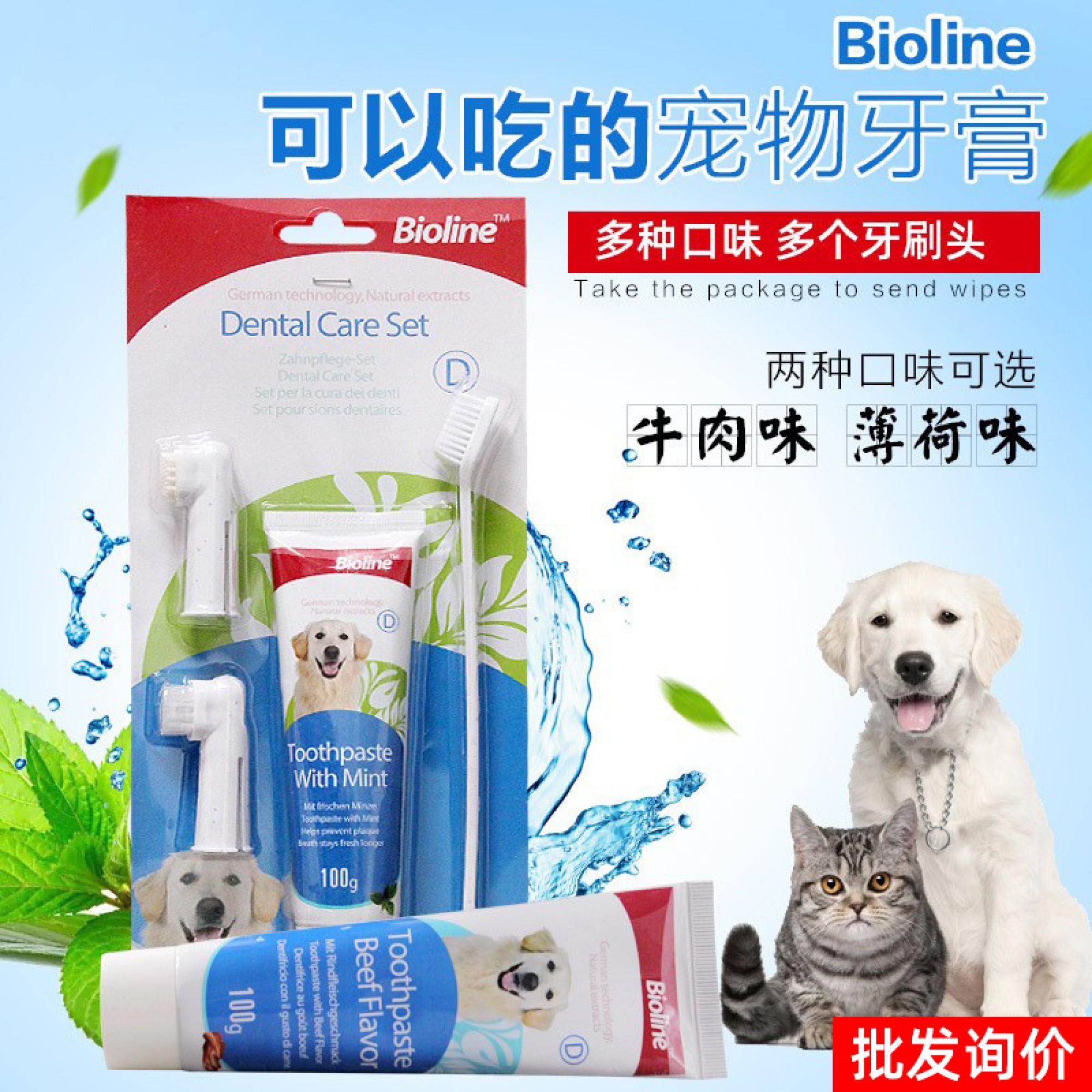 Pets wlh kem đánh răng thú cưng - mùi bạc hà gt 100g 🔥goya190🔥