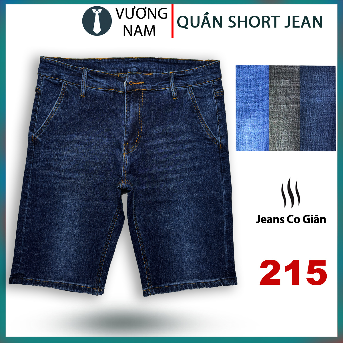 Quần short jean nam chất bò TÚI XÉO LOẠI XỊN co giãn tốt TẬN XƯỞNG bền màu không phai cao cấp VNO129