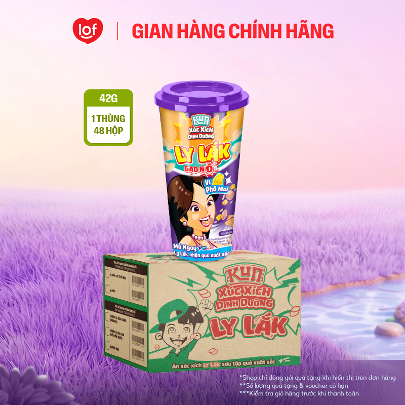 Xúc xích dinh dưỡng gạo nổ Kun ly lắk vị phô mai (Combo 6 & Combo 12)