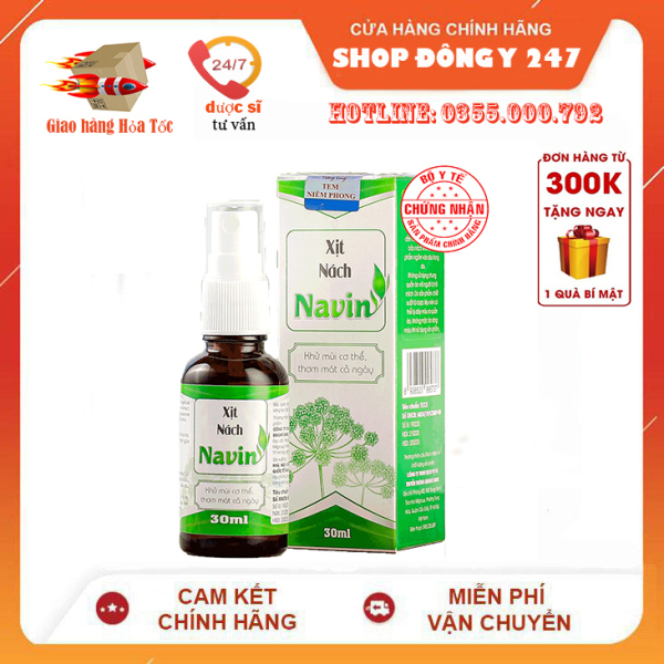 Xịt Nách Navin - Hết mùi dứt điểm - Khô thoáng vùng da dưới cánh tay