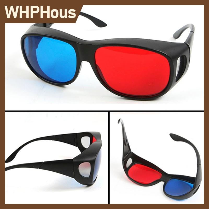 WHPHous แว่นตา3D สีแดงสีน้ำเงินกรอบสีดำสำหรับมิติ anaglyph TV ภาพยนตร์ DVD เกม ราคา 22 บาท*ส่งฟรี