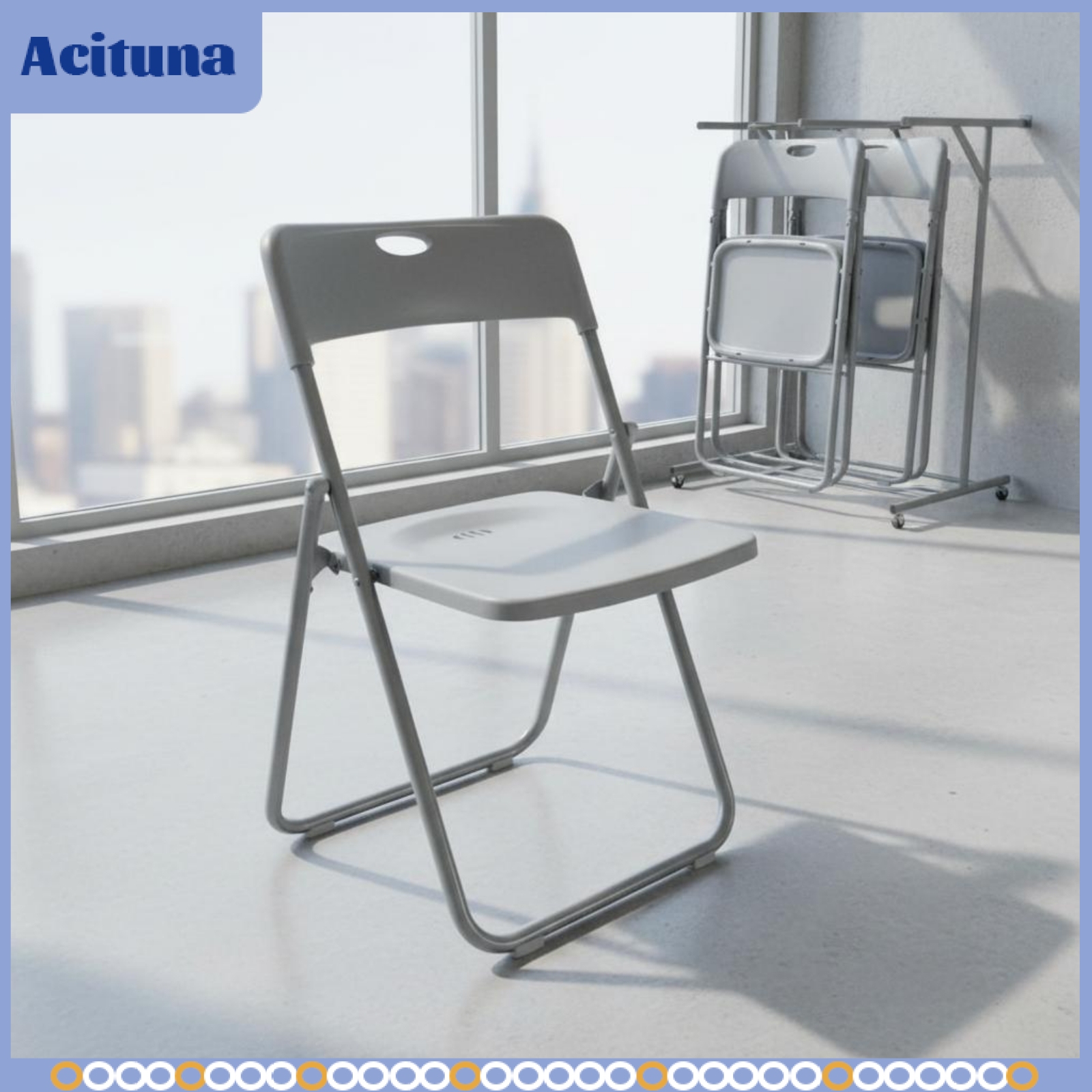 Acituna Backrest Foldable Meeting Chair Easy to Stow-Away Portable Folding Chair Lightweight Portable Foldable Seat No Assembly Required for Office, Outdoor, Travel ราคา 2,814 บาท*ส่งฟรี