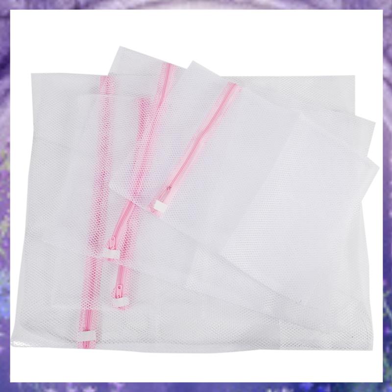 (FTPU) Large Net Washing Bag, Set of 4 Coarse Mesh Laundry Bag with Zip Closure for Clothes, Delicates
