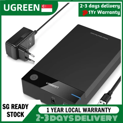 UGREEN External Hard Drive Enclosure 3.5inch HDD Case USB 3.0 to SATA Hard Disk Case Housing with Power Adapter for 3.5 2.5 Inch SATA III HDD,SSD 10TB UK PLUG