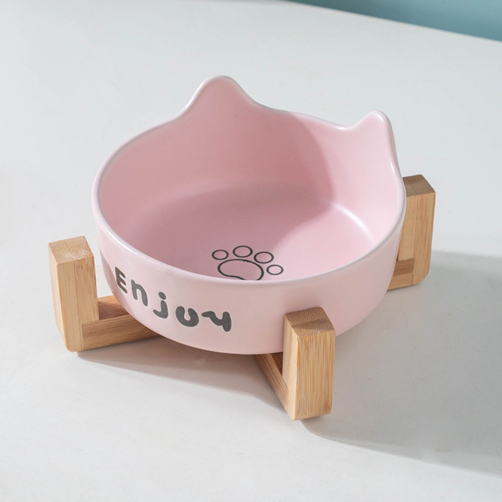 FINITIVE 1/2Pcs Set Gốm Bát cho mèo Thiết kế xẻ Chống trượt Bát cho chó nhỏ Chất lượng cao Nâng cao Máy cấp nước Đồ dùng cho chó mèo nhỏ - 3