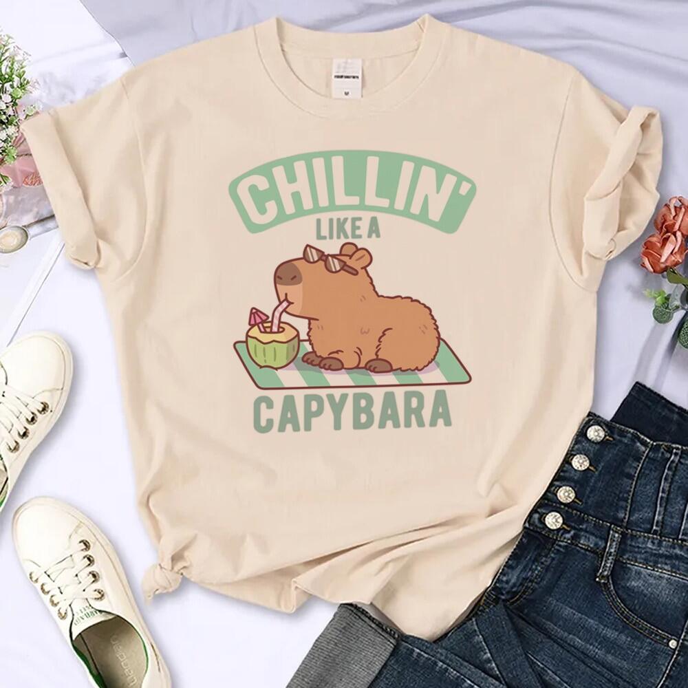 Capybara Áo Thun Nữ Áo phông Harajuku quần áo Y2K