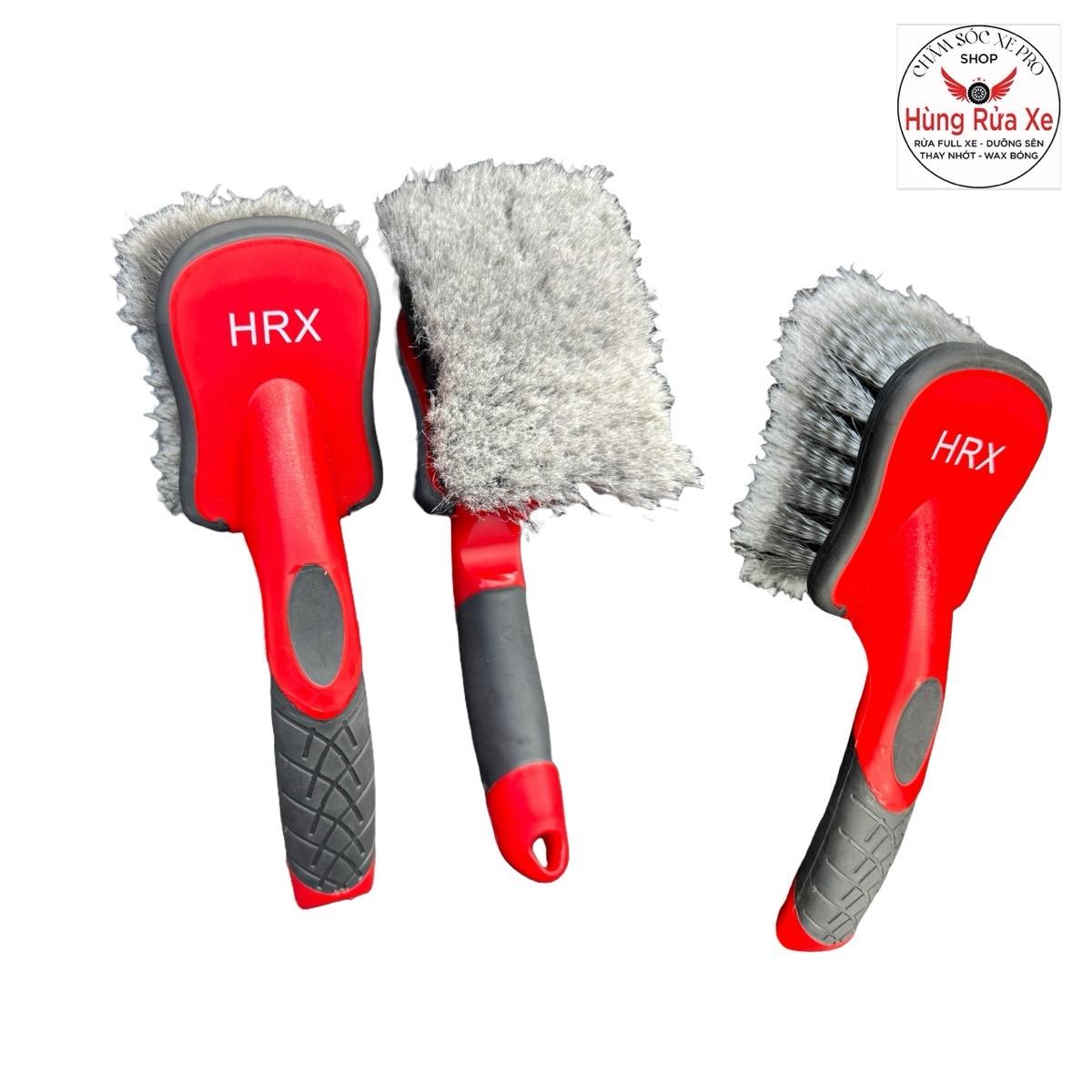HRX Bàn Chải Vệ Sinh,Vỏ,Mâm,Gầm,Thảm Sàn Ô Tô,Xe Máy,Tay Cầm Cao Su Đỏ Đen,Sợi Xám(Cao Cấp)