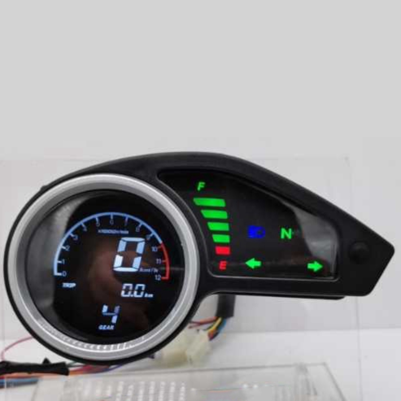 Universal รถจักรยานยนต์ดิจิตอลเครื่องวัดระยะทาง LCD Speedometer เครื่องวัดความเร็วด้วยไฟกลางคืน