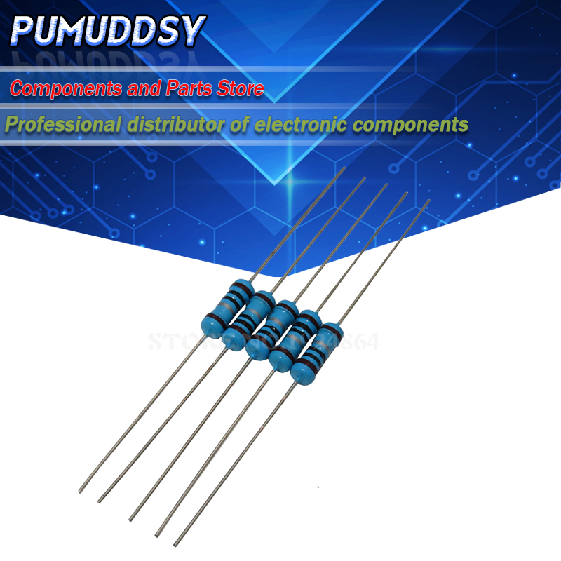 【High-quality】 50PCS 1/2W Metal film resistor 1R 2.2M 100R 220R 330R 1K 1.5K 2.2K 3.3K 4.7K 10K 22K 