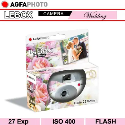 Agfa Photo Lebox 35mm Disposable Film Camera Wedding Disposable Single Use Camera with Flash - 27 Exposures